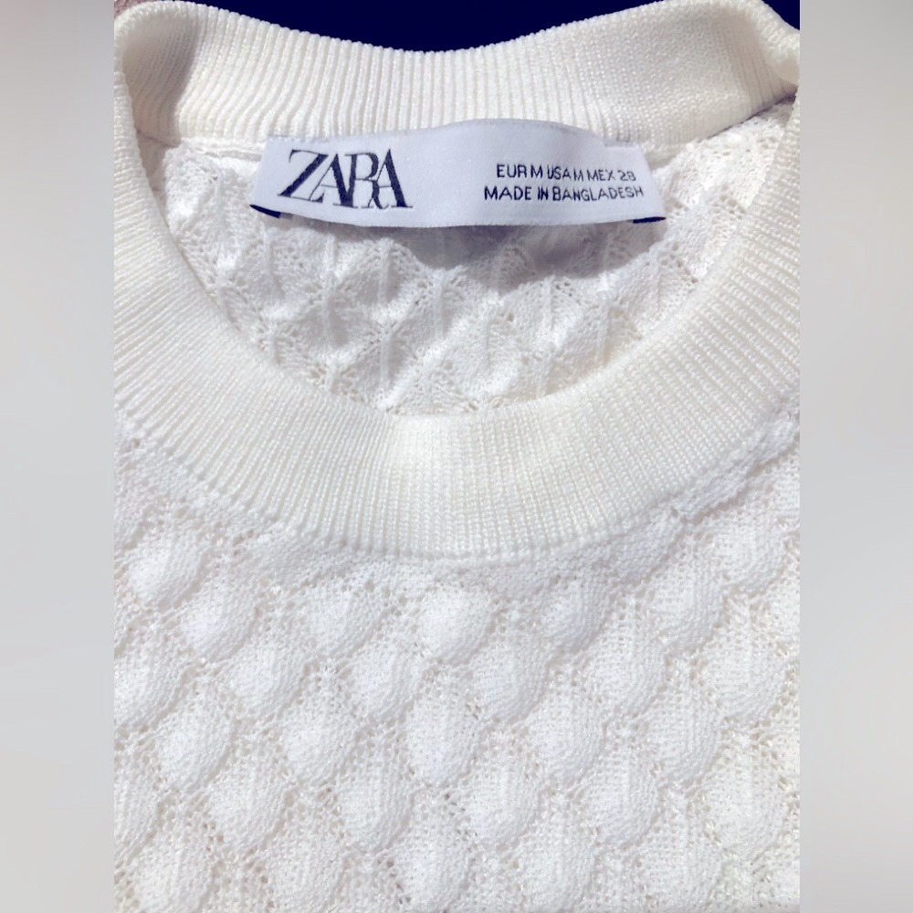 ZARA Argentina/Spain Very Delicate & Pretty Ivory Sweater🌷💖🌷💖
